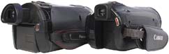 Panasonic SD900 a Canon HF M41 zezadu (Kliknutí zvětší)