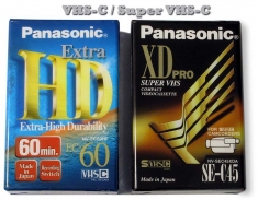 Kazety s půlpalcovou páskou VHS-S/Super VHS-C...