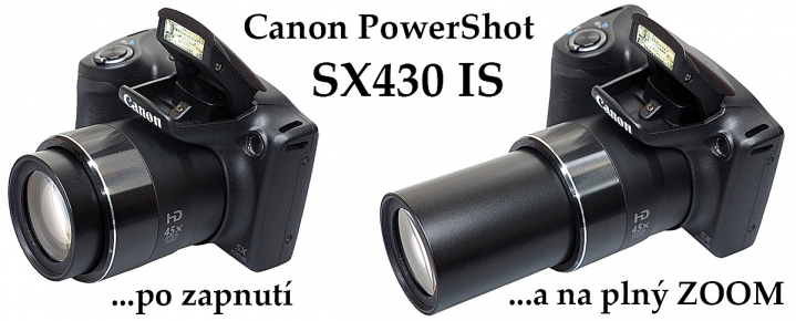 Canon PowerShot SX430 IS: obě krajní polohy zoomu