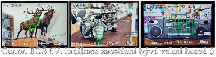 Indikace ostření po namáčknutí spouště je velmi hravá