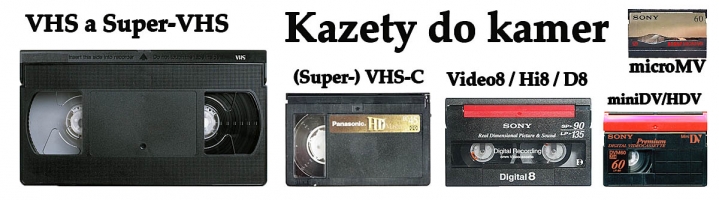 PĚT druhů běžně i vzácně používaných kamero-kazet
