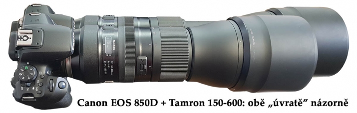 Canon EOS 850D s objektivem Tamron 150-600 mm...