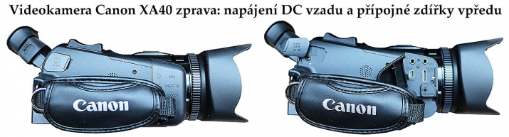 Přípojné zdířky Videokamery Canon XA40 bez madla