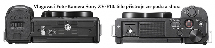 Vlogovací Foto-Kamera Sony ZE-E10 ve dvou detailech