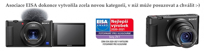 Ocenění instituce EISA v kategorii Vlogovací foťák...